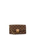 Louis Vuitton Cross Body Croisette Wallet on Chain in Damier Ebene, Canvas