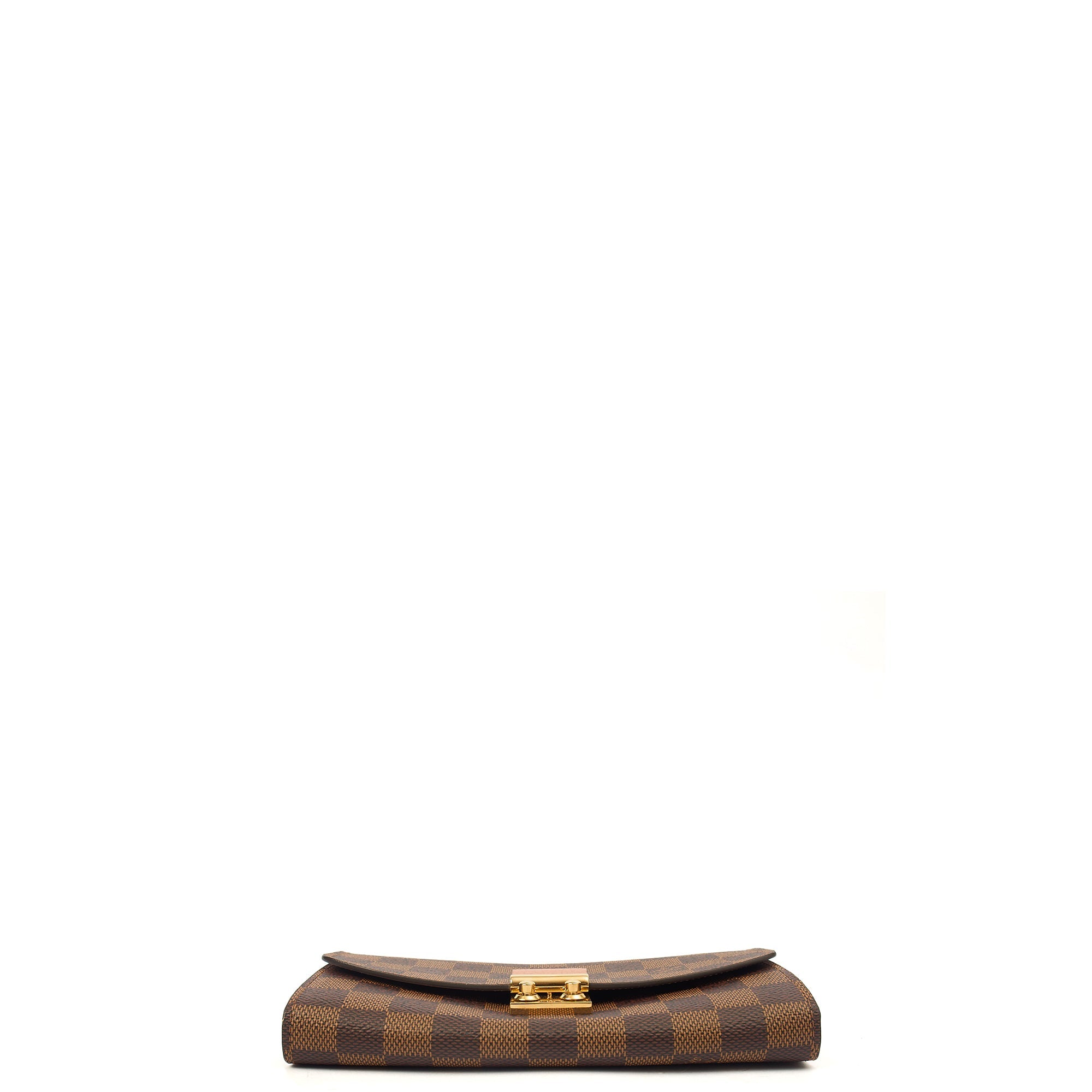 Louis Vuitton Cross Body Croisette Wallet on Chain in Damier Ebene, Canvas