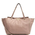 Valentino Tote Rockstud Lock Medium in Pink, Calfskin