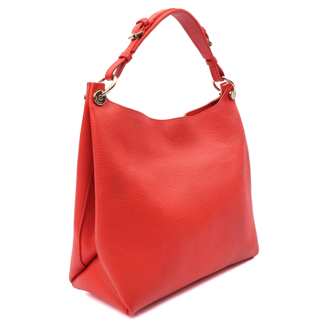 Mulberry Shoulder Bag Freya in Fiery Red, Calfskin Leather