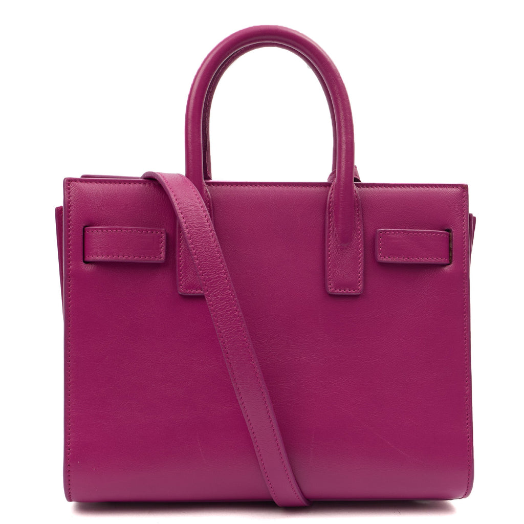 Saint Laurent Tote Sac de Jour Nano in Pink, Calfskin Leather