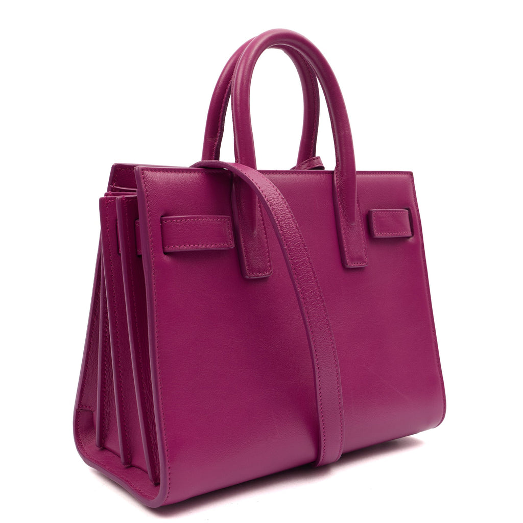 Saint Laurent Tote Sac de Jour Nano in Pink, Calfskin Leather