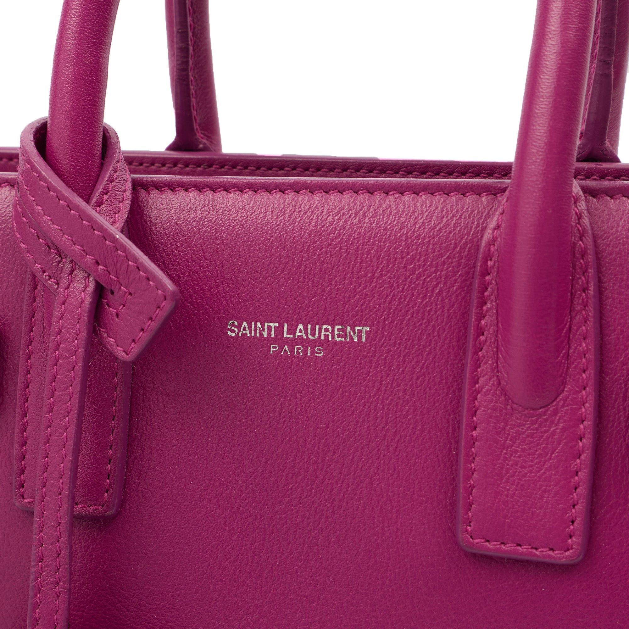 Saint Laurent Tote Sac de Jour Nano in Pink, Calfskin Leather