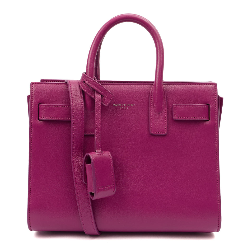 Saint Laurent Tote Sac de Jour Nano in Pink, Calfskin Leather