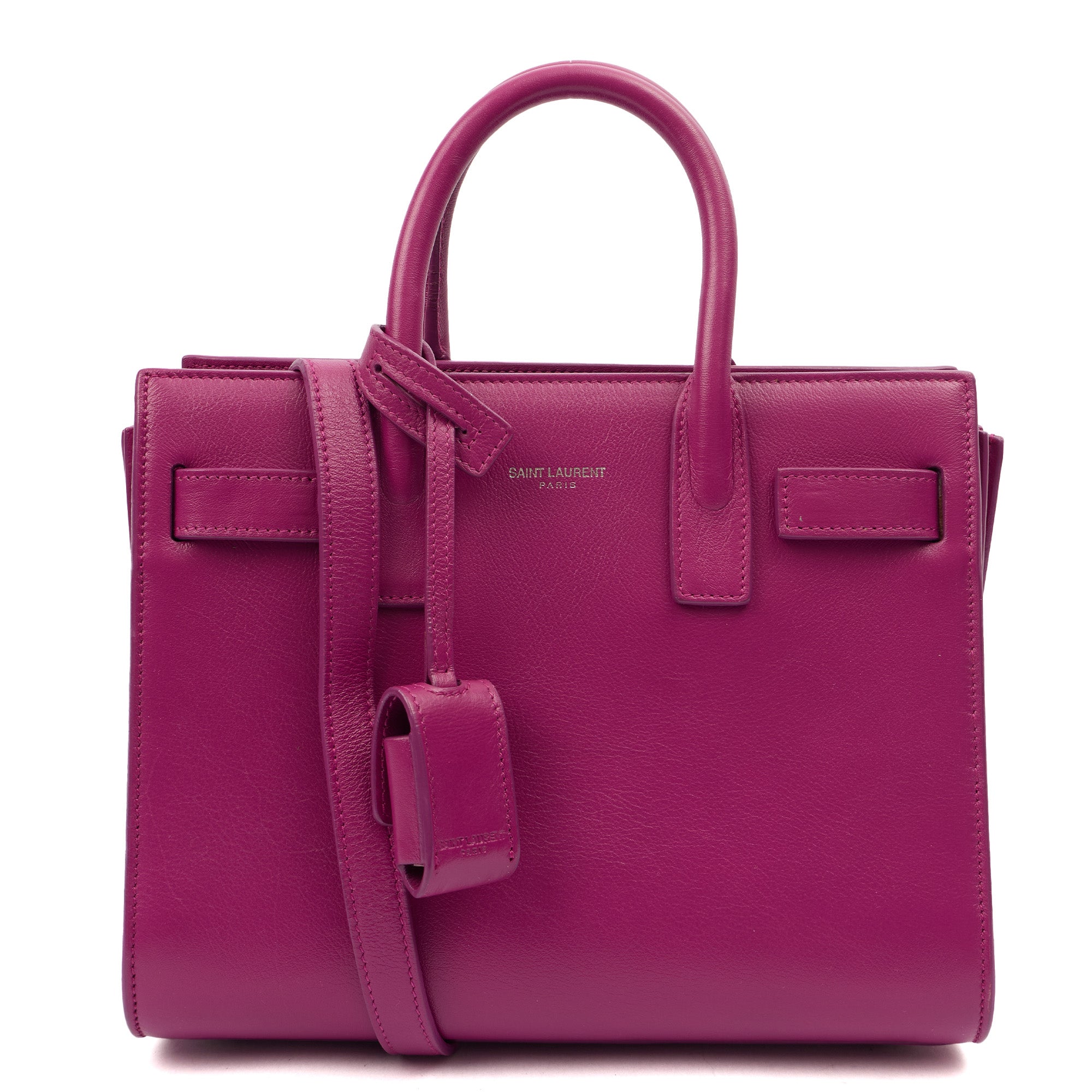 Saint Laurent Tote Sac de Jour Nano in Pink, Calfskin Leather