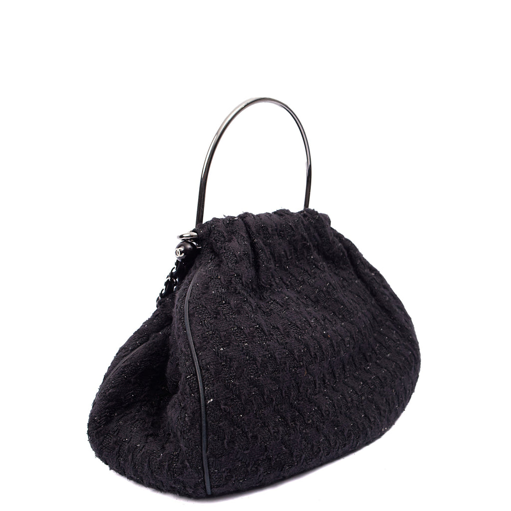 Chanel Top Handle Tweed Top Handle in Black, Fabric
