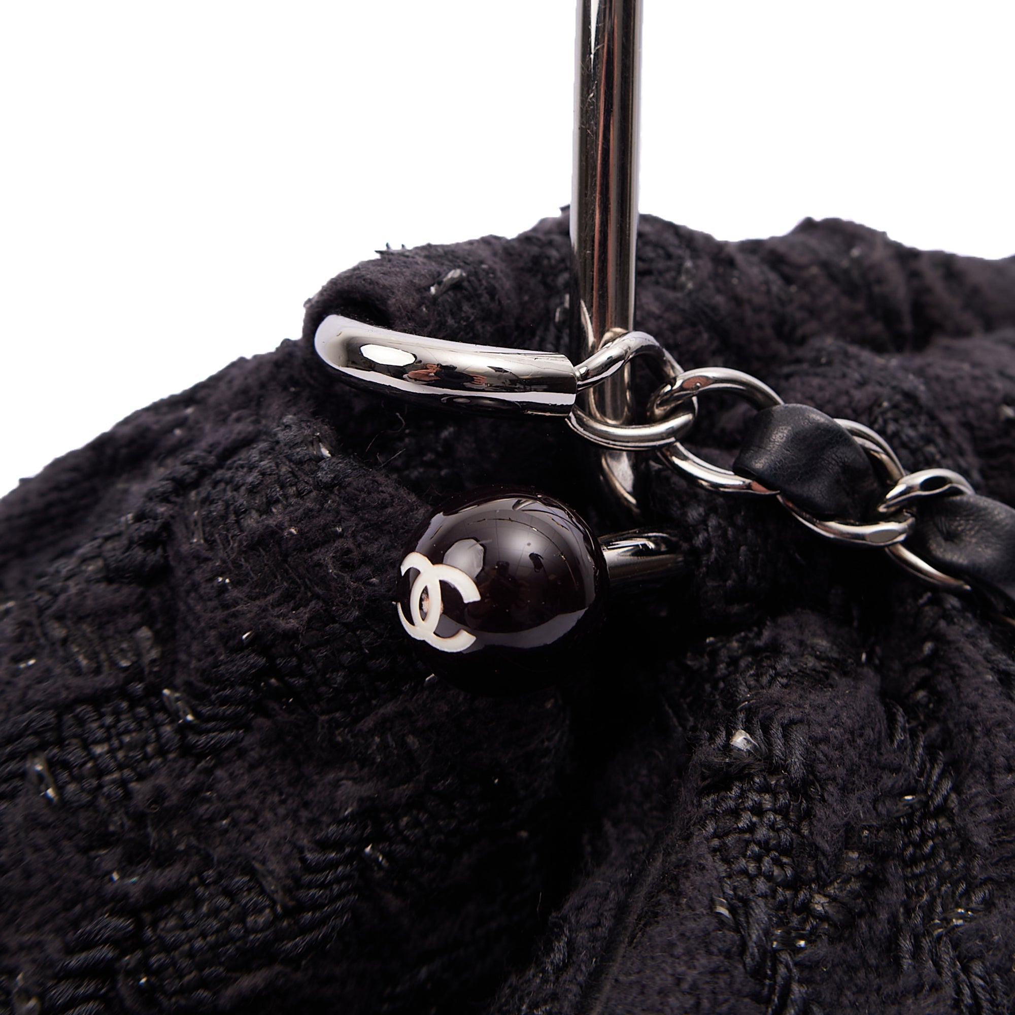 Chanel Top Handle Tweed Top Handle in Black, Fabric