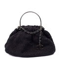 Chanel Top Handle Tweed Top Handle in Black, Fabric