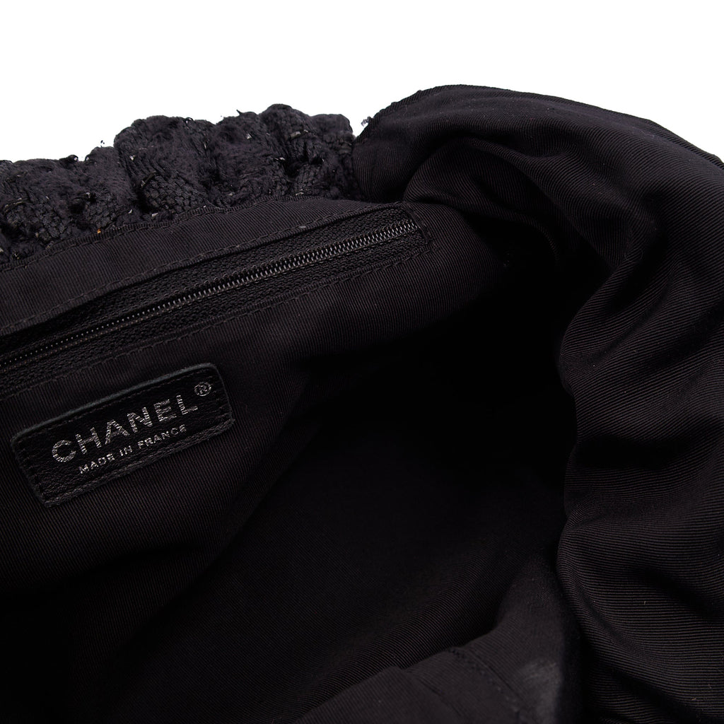 Chanel Top Handle Tweed Top Handle in Black, Fabric