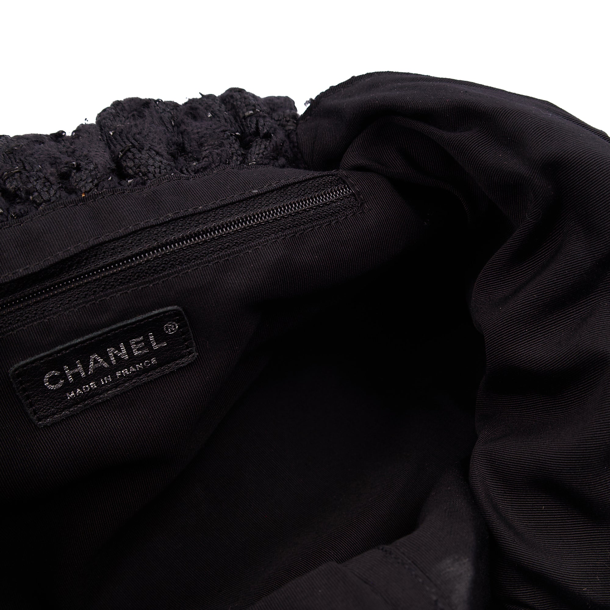 Chanel Top Handle Tweed Top Handle in Black, Fabric