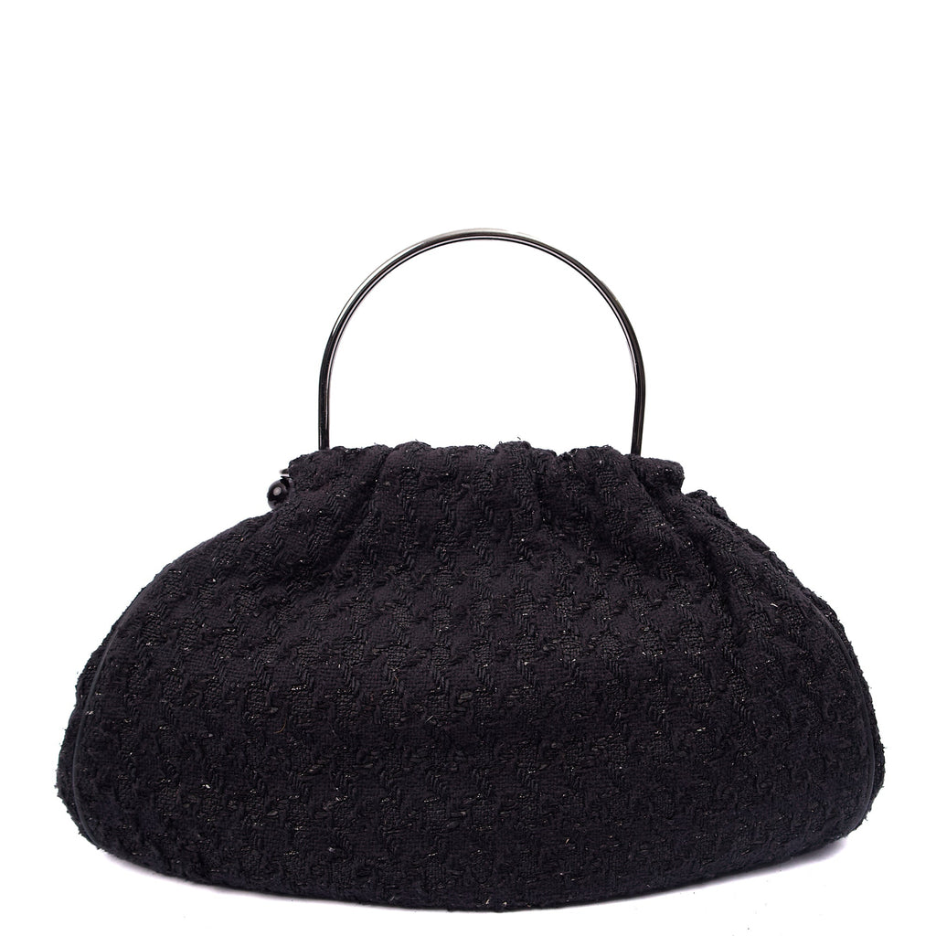 Chanel Top Handle Tweed Top Handle in Black, Fabric