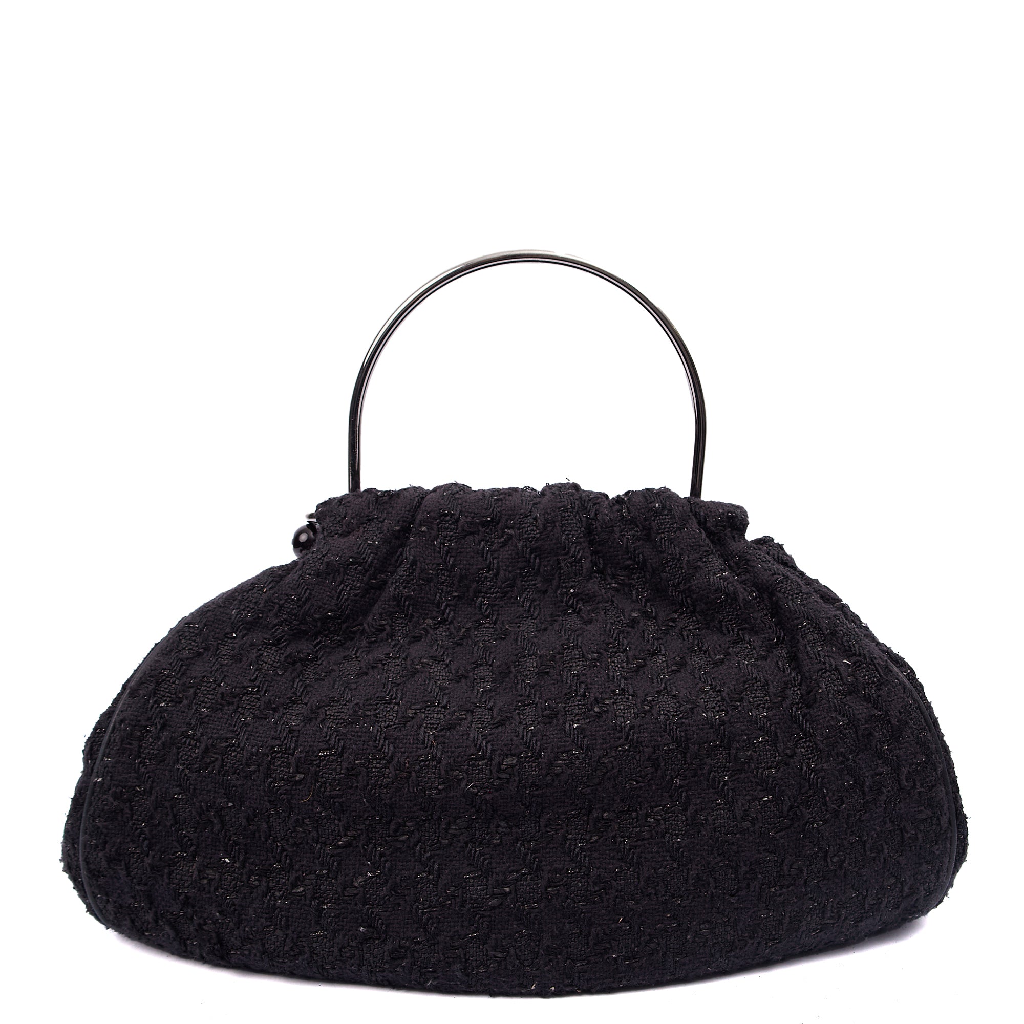 Chanel Top Handle Tweed Top Handle in Black, Fabric