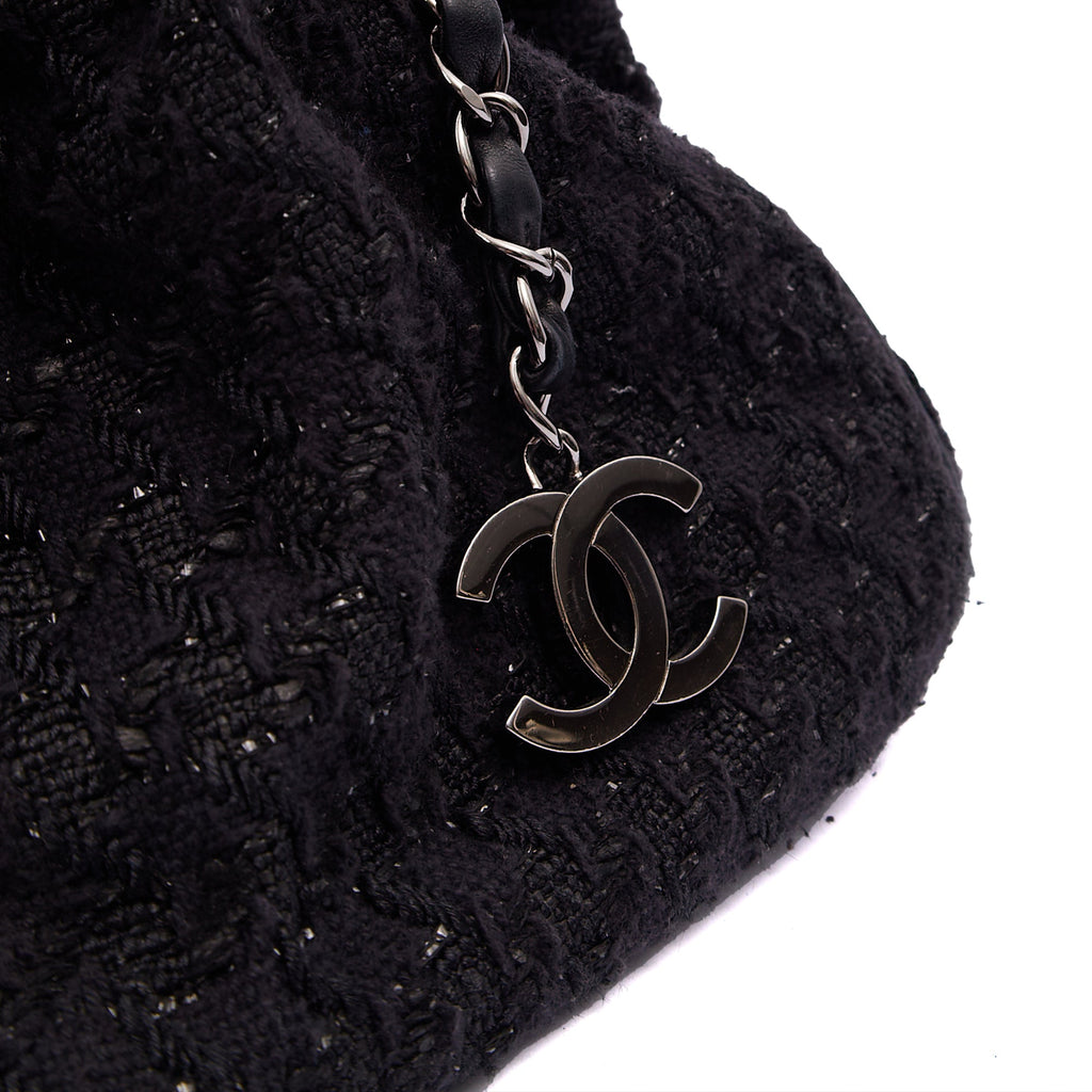 Chanel Top Handle Tweed Top Handle in Black, Fabric
