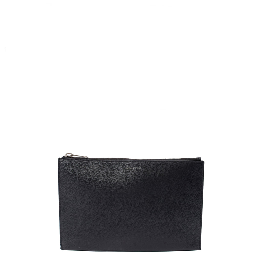 Saint Laurent Clutch Pouch in Black, Leather