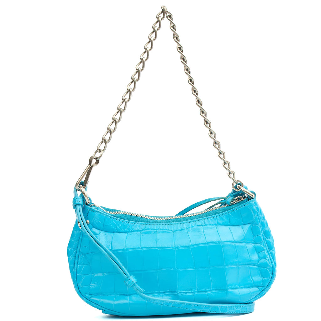 Balenciaga Cross Body Le Cagole S in Blue, Exotic Effect Leather
