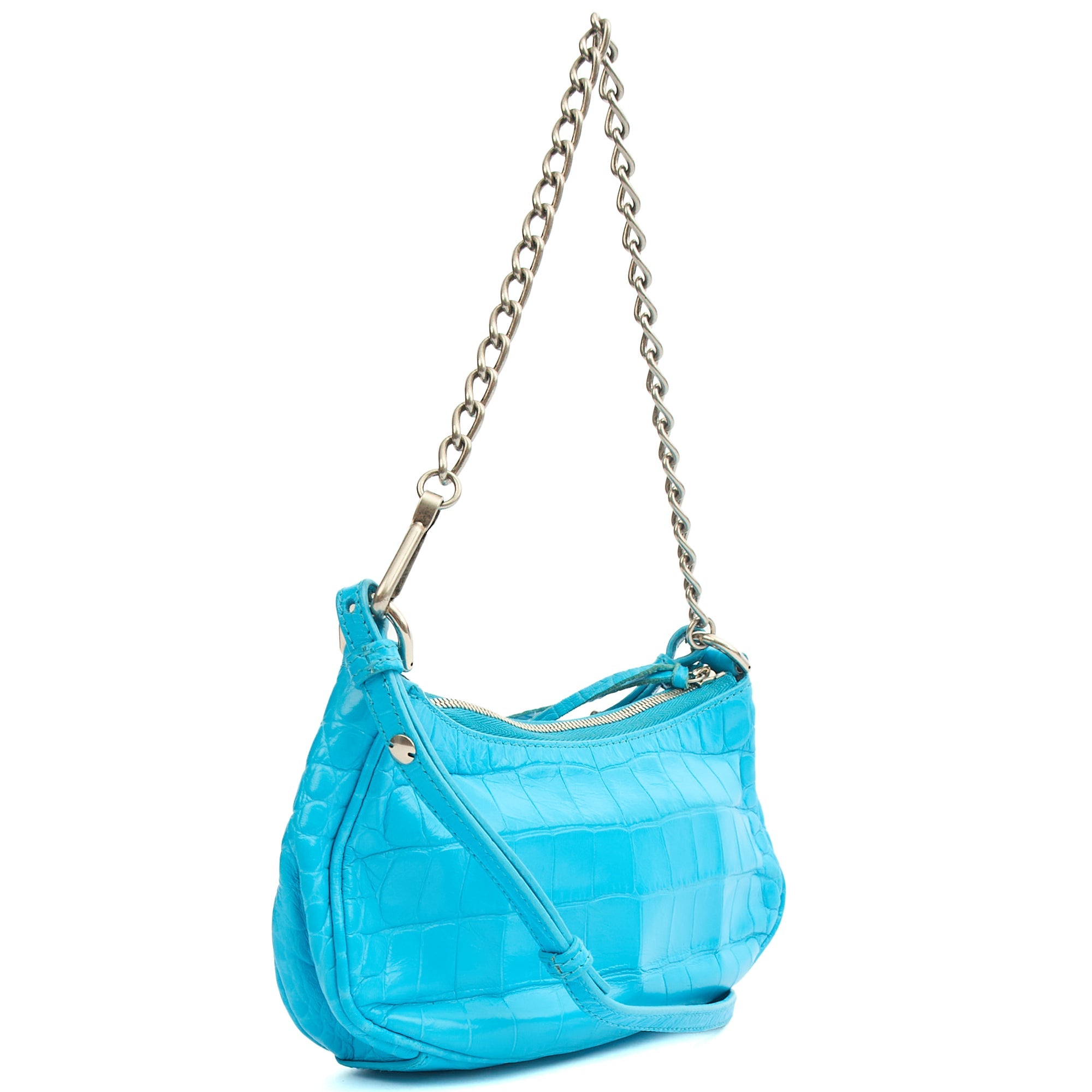 Balenciaga Cross Body Le Cagole S in Blue, Exotic Effect Leather