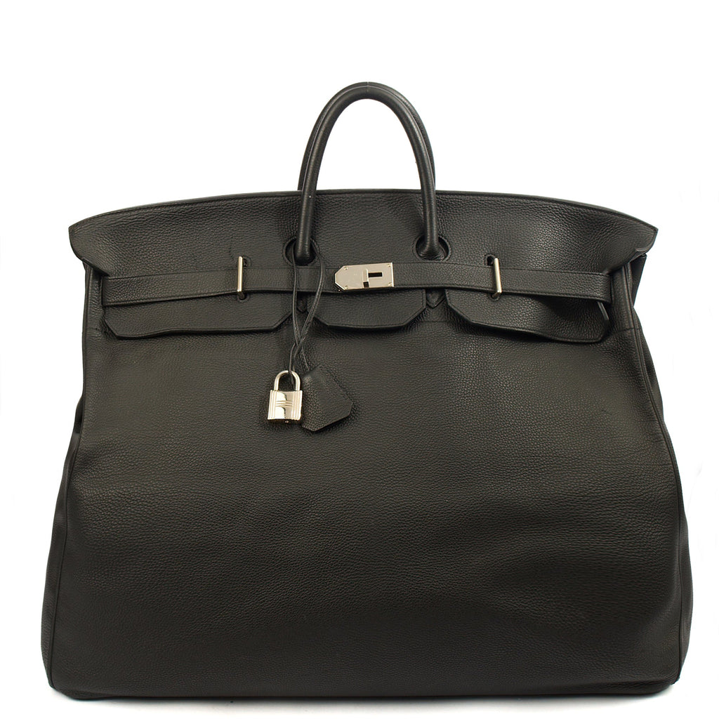 Hermes Tote HAC 60 in Black, Togo Leather