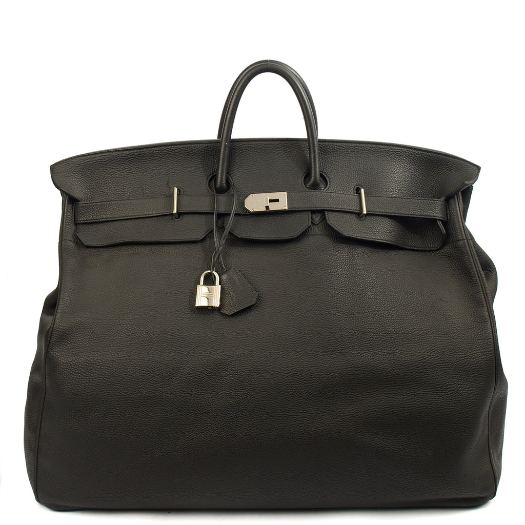 Hermes Tote HAC 60 in Black, Togo Leather