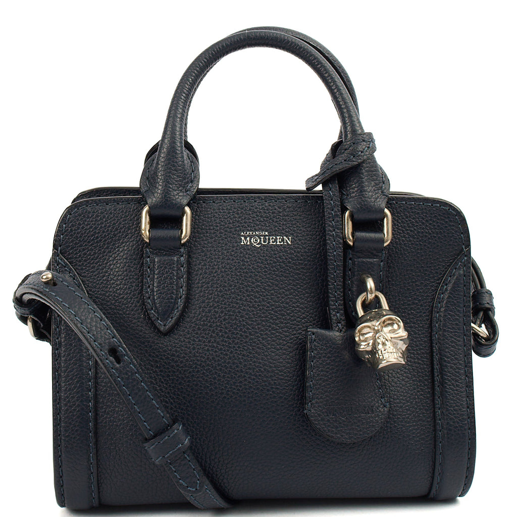 Alexander McQueen Cross Body Skull Bag - Small in Navy, Leather