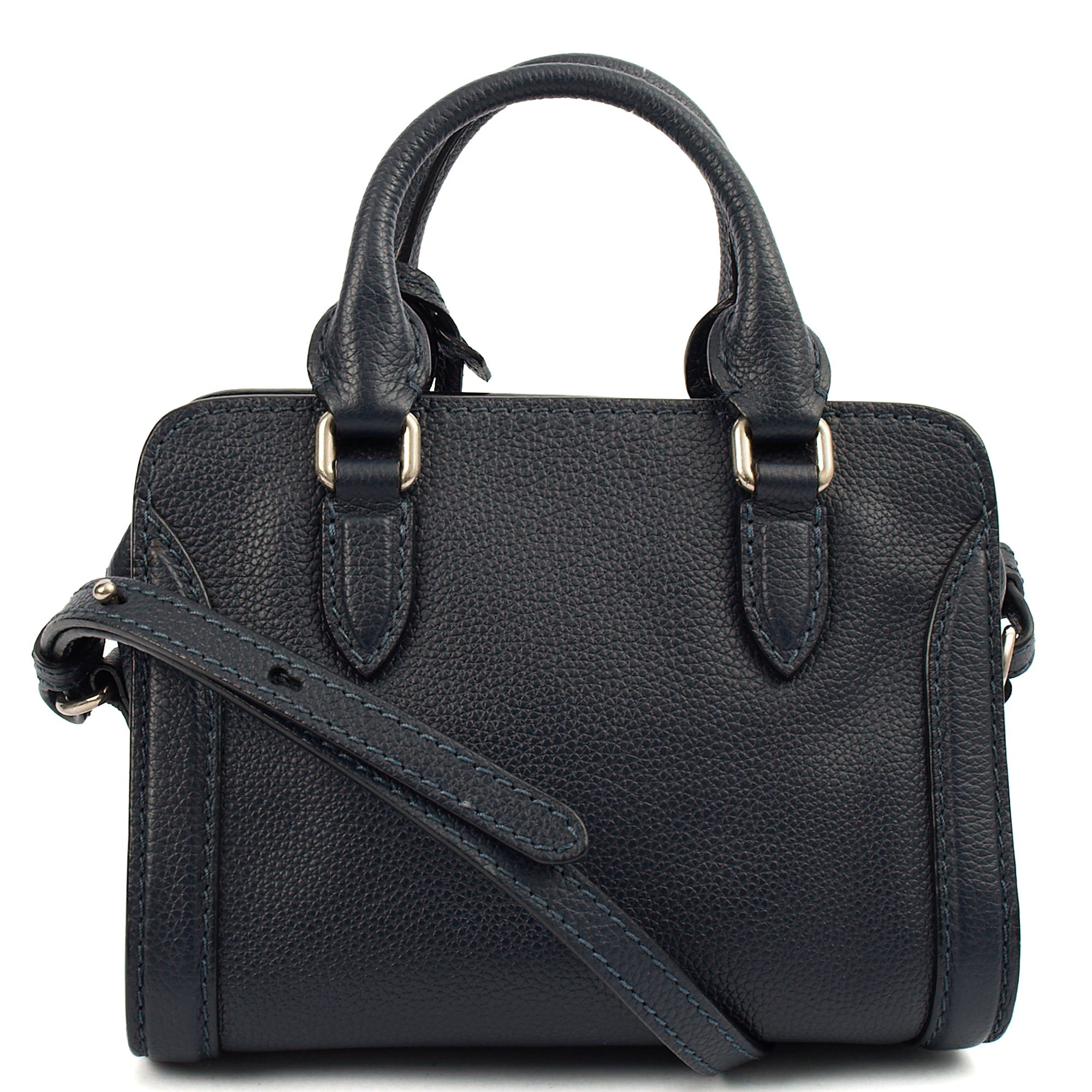 Alexander McQueen Cross Body Skull Bag - Small in Navy, Leather