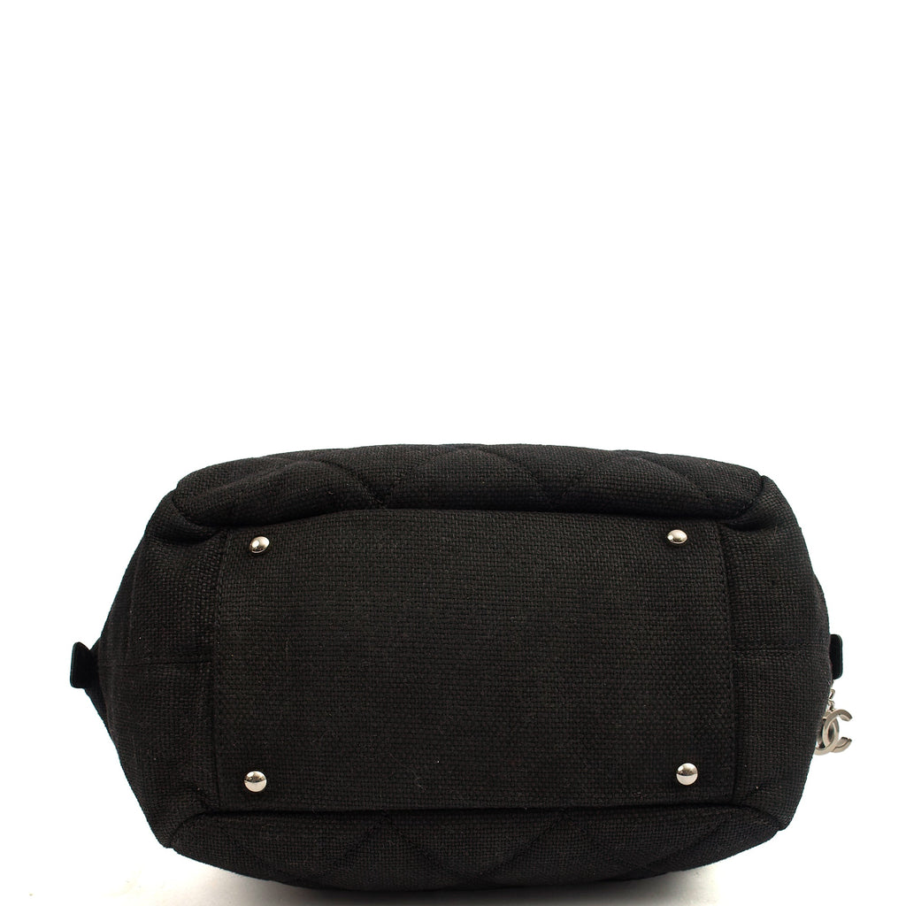 Chanel Top Handle Bowler in Black, Fabric