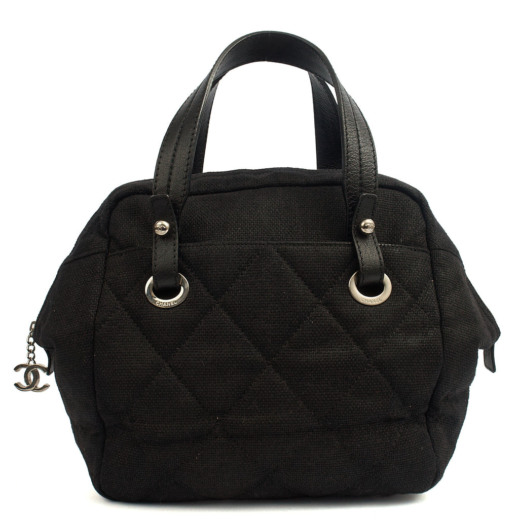 Chanel Top Handle Bowler in Black, Fabric