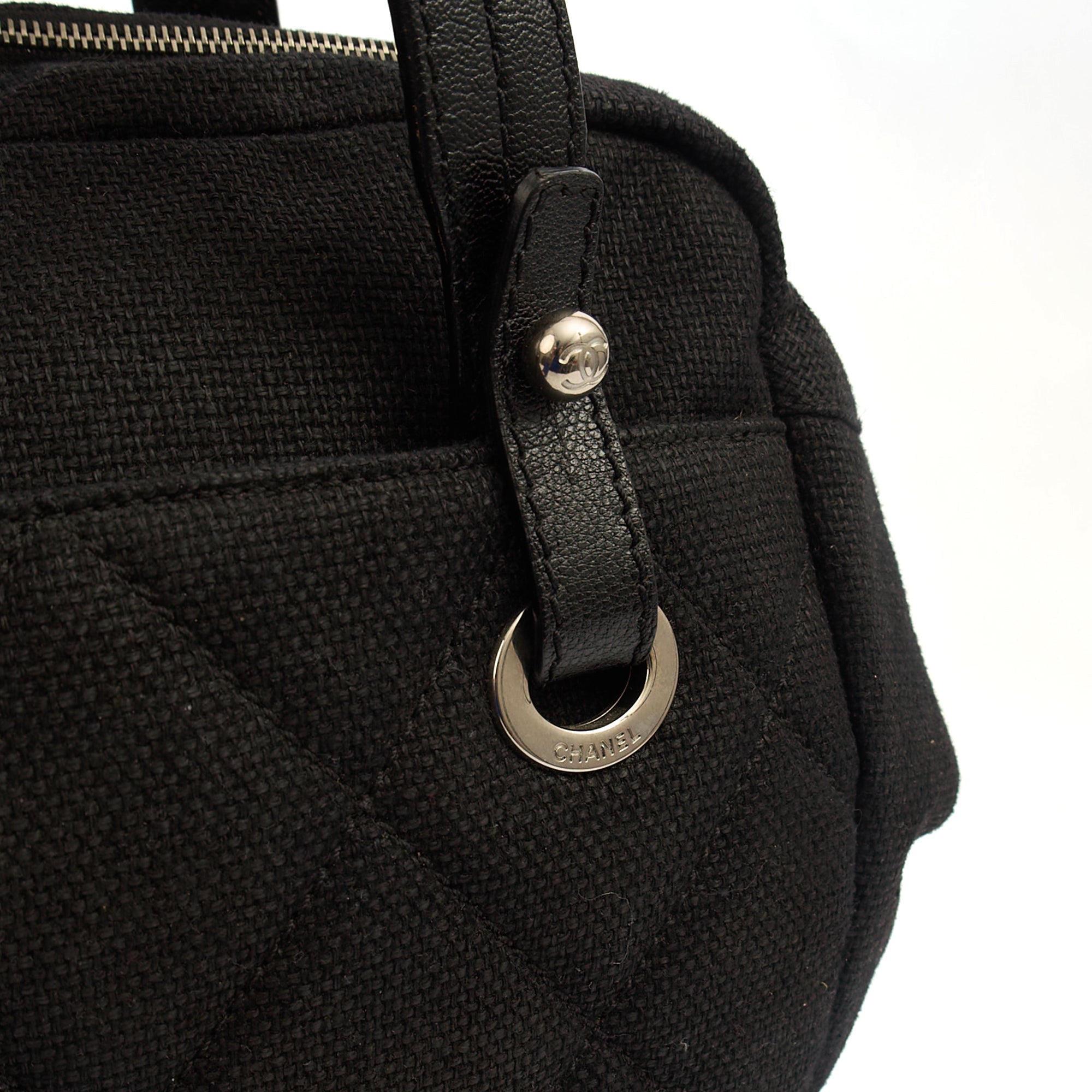 Chanel Top Handle Bowler in Black, Fabric