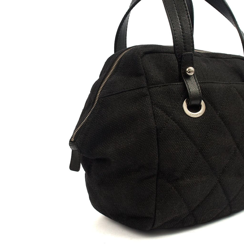 Chanel Top Handle Bowler in Black, Fabric