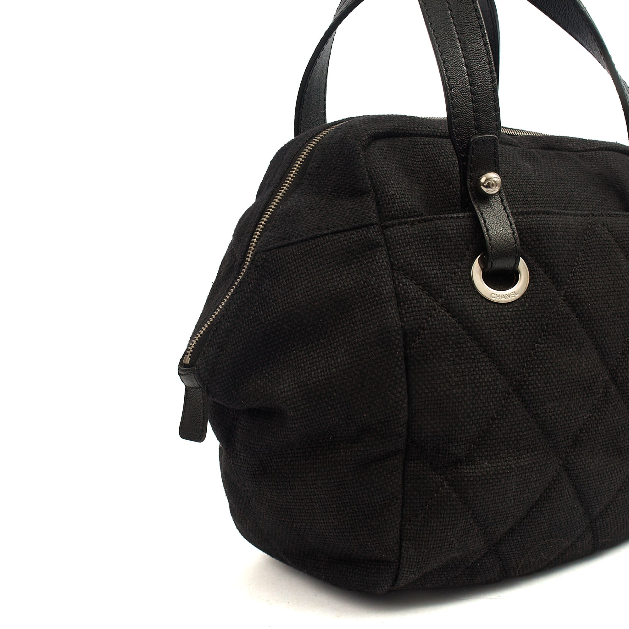 Chanel Top Handle Bowler in Black, Fabric