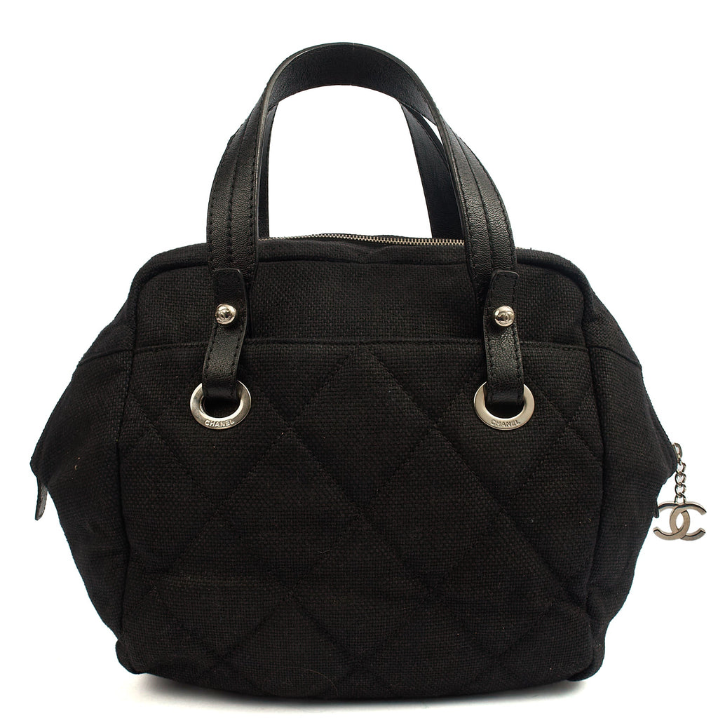 Chanel Top Handle Bowler in Black, Fabric