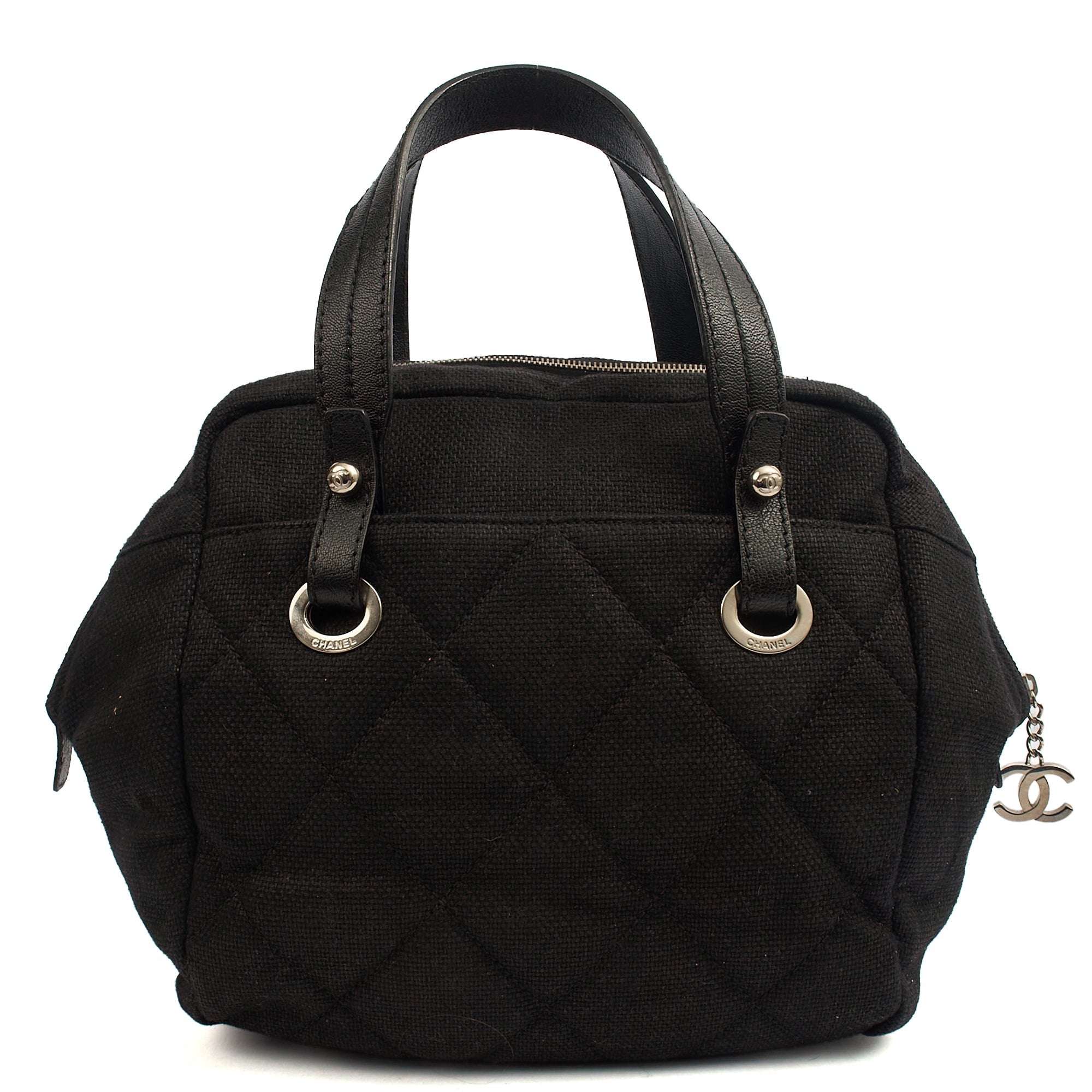 Chanel Top Handle Bowler in Black, Fabric