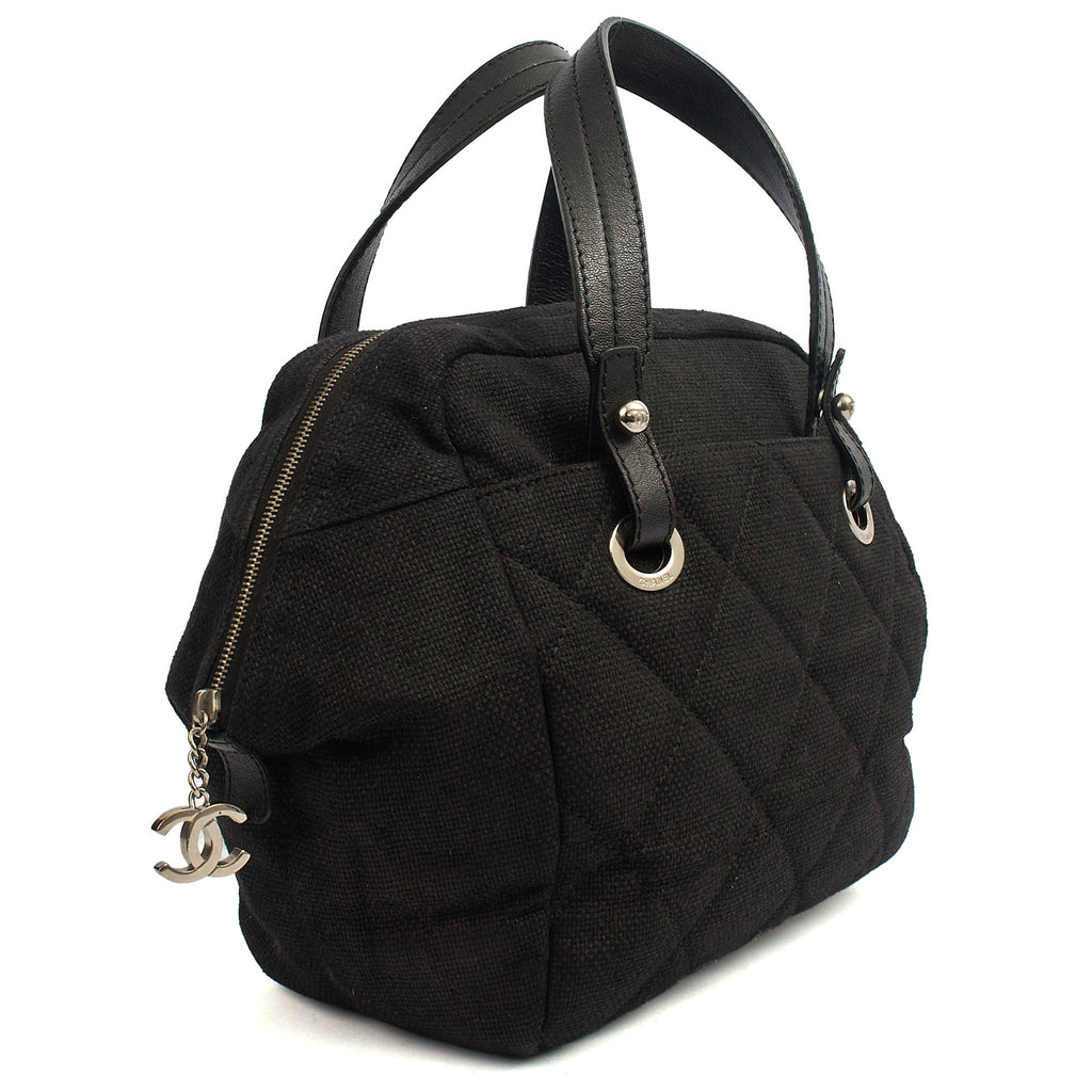 Chanel Top Handle Bowler in Black, Fabric
