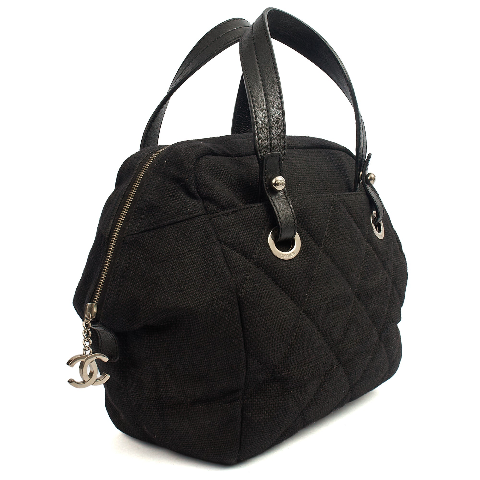 Chanel Top Handle Bowler in Black, Fabric