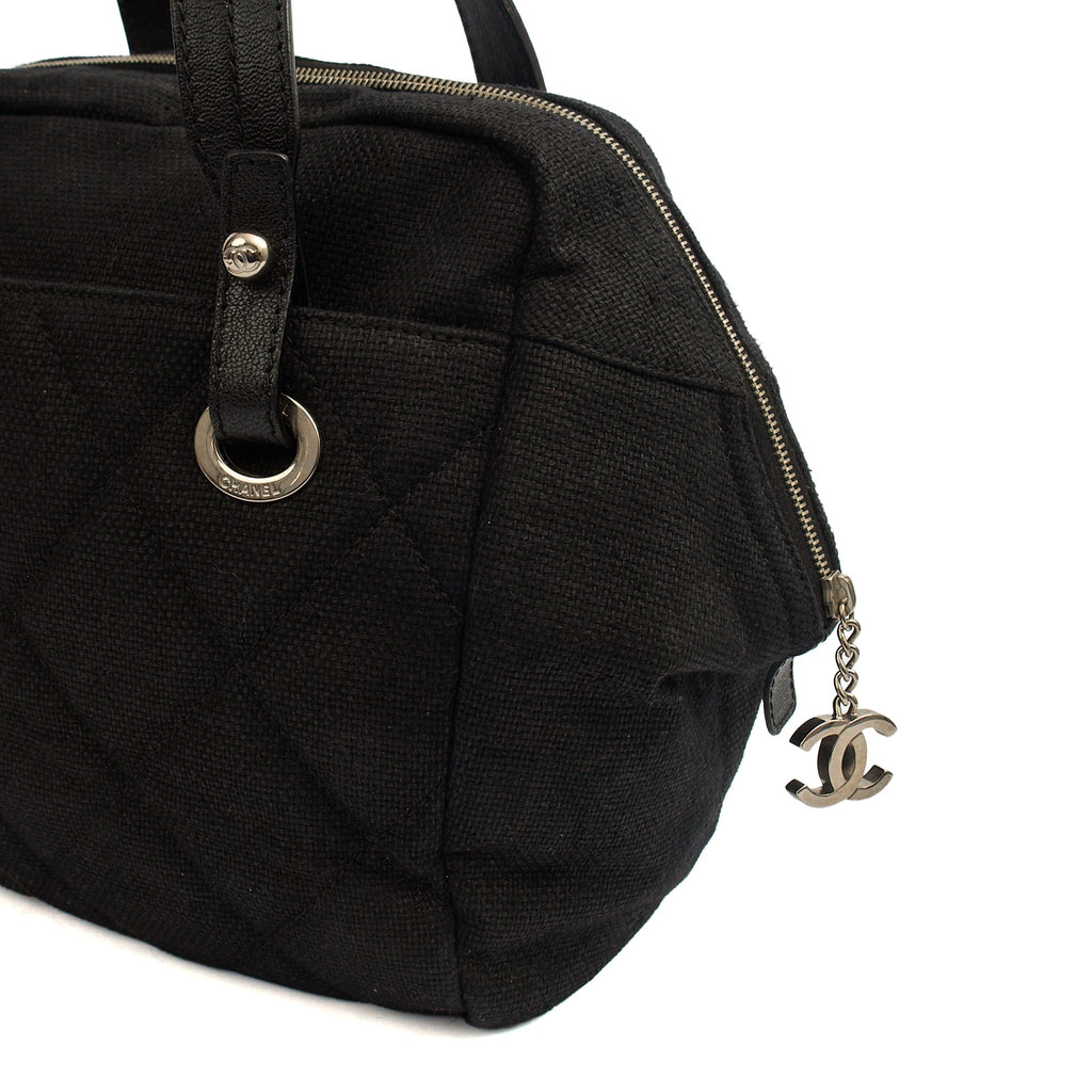 Chanel Top Handle Bowler in Black, Fabric