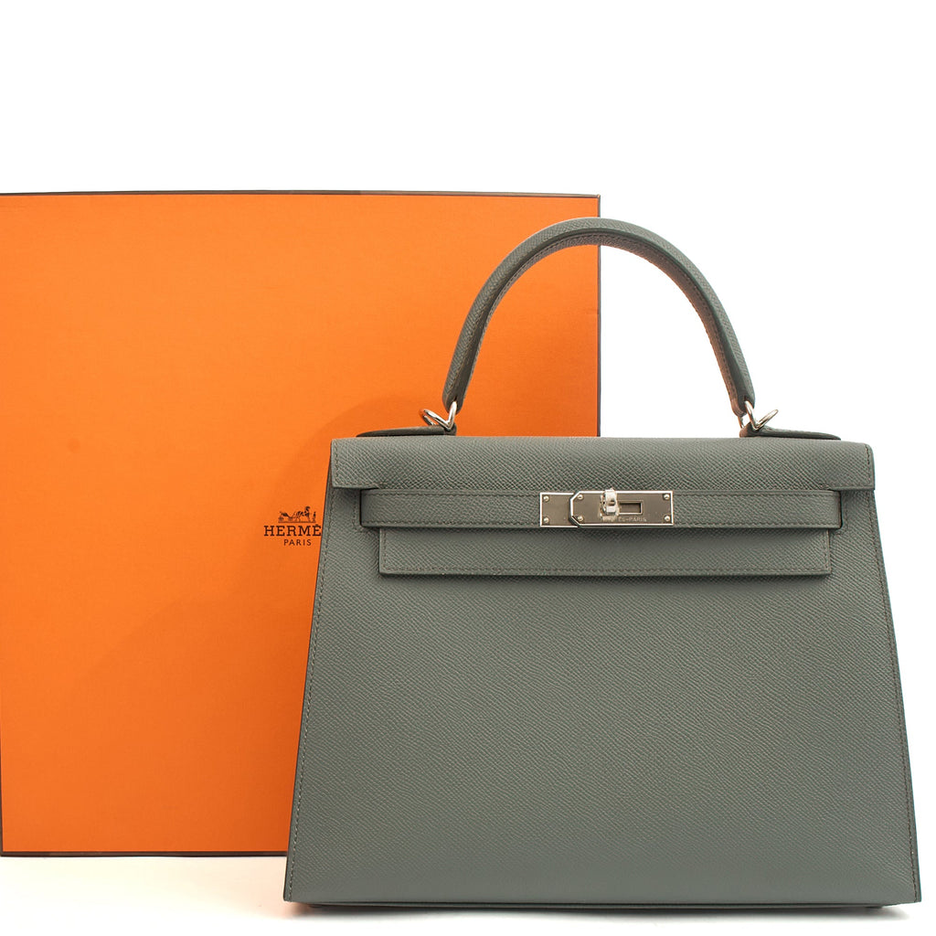 Hermes Tote Kelly 28 in Verte Amande, Epsom Leather