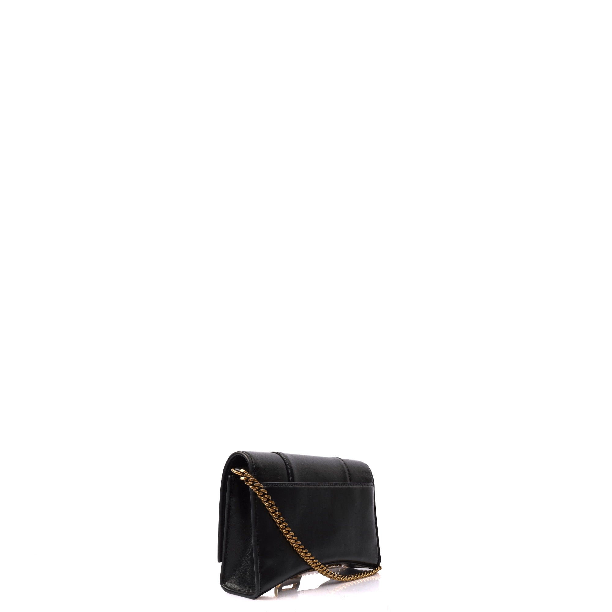 Balenciaga Shoulder Bag Hourglass Wallet on Chain in Black, Leather