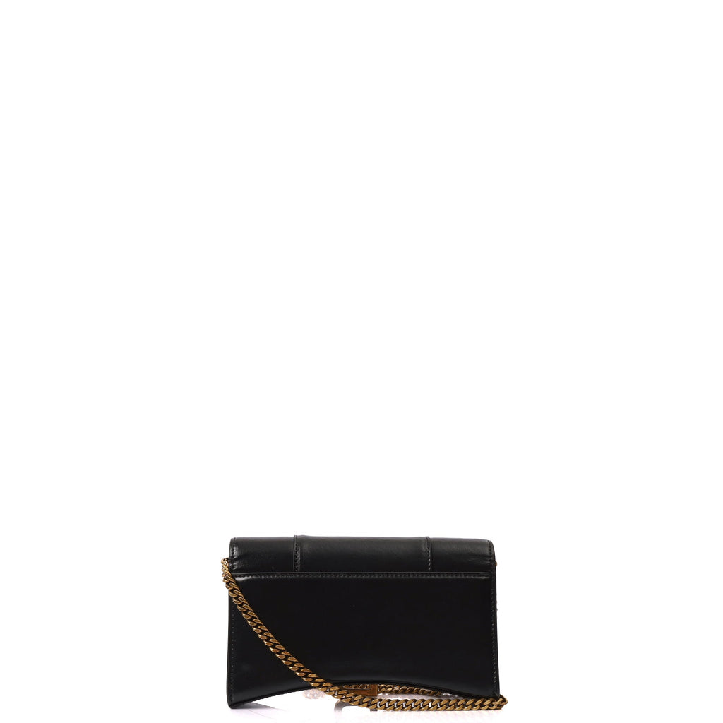 Balenciaga Shoulder Bag Hourglass Wallet on Chain in Black, Leather