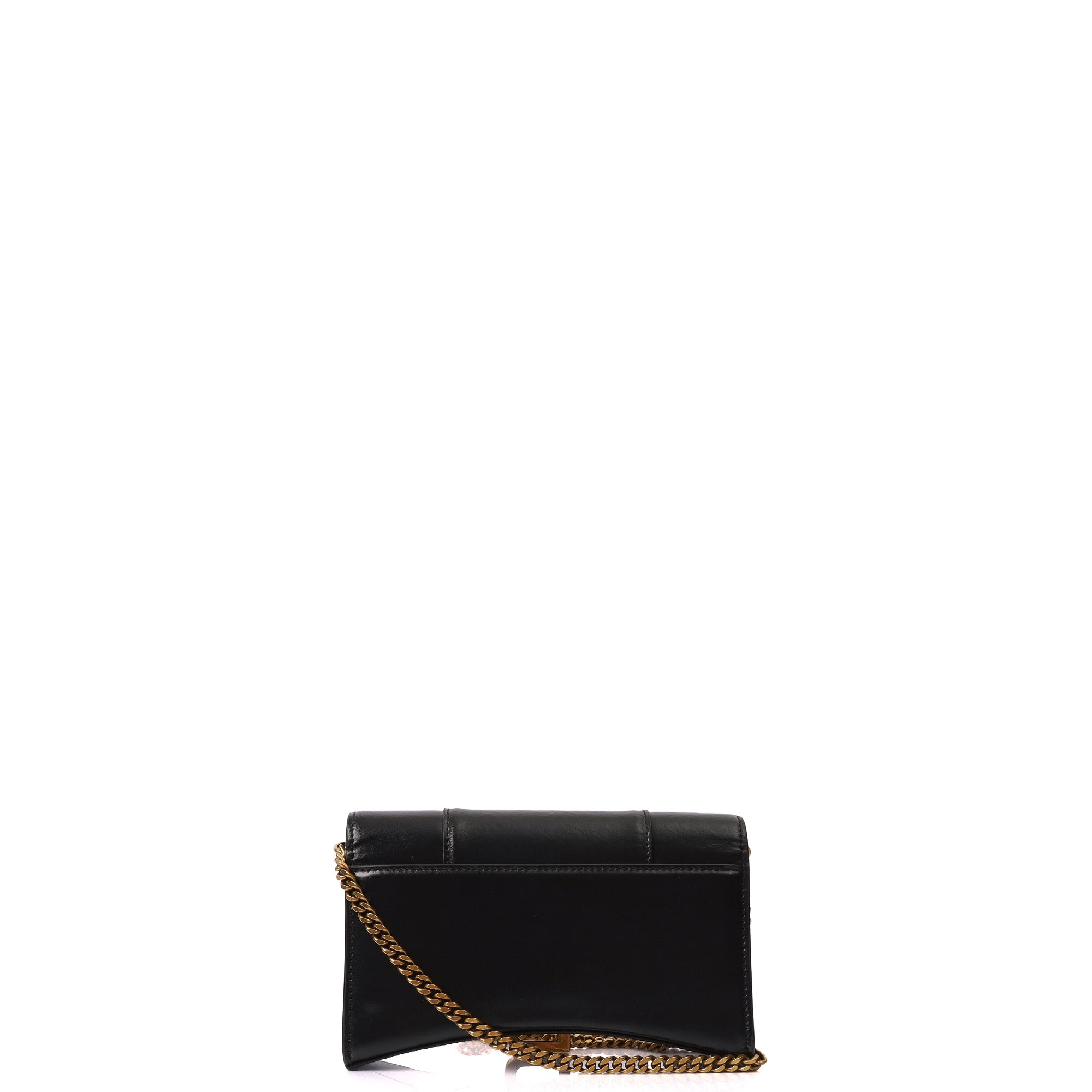 Balenciaga Shoulder Bag Hourglass Wallet on Chain in Black, Leather