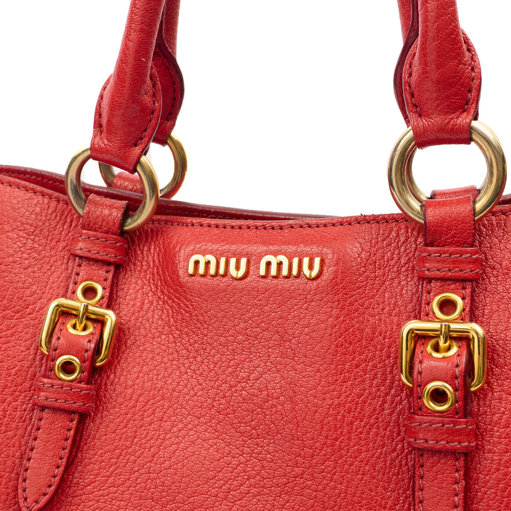 Miu Miu Shoulder Bag Tote in Red, Leather