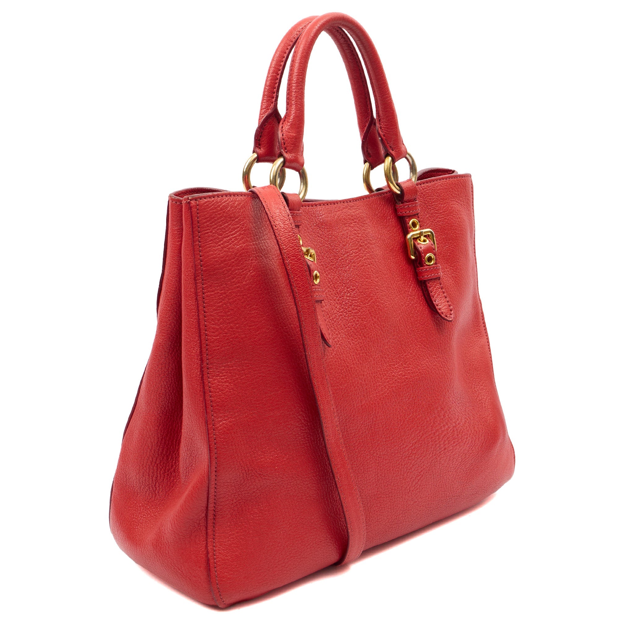 Miu Miu Shoulder Bag Tote in Red, Leather