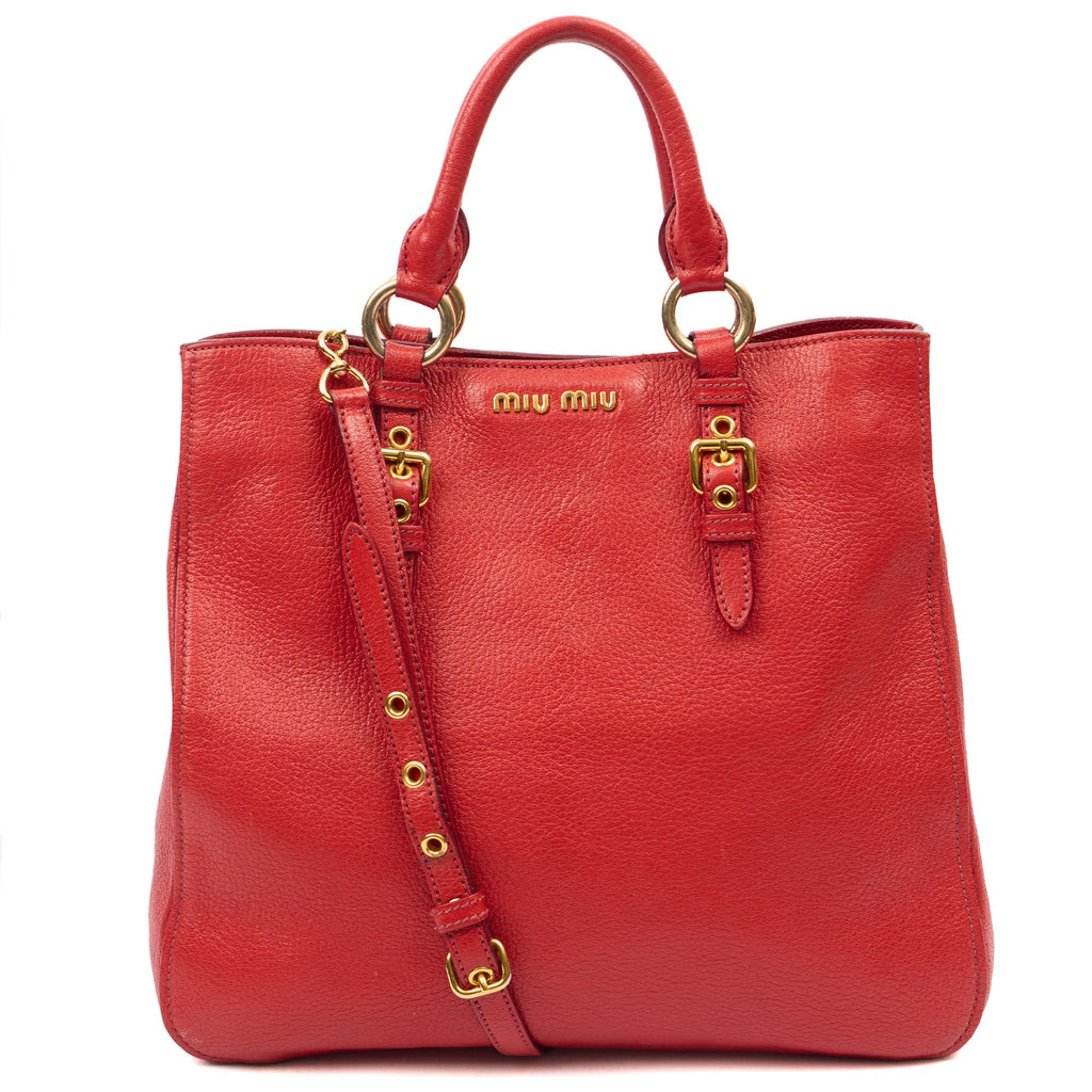 Miu Miu Shoulder Bag Tote in Red, Leather