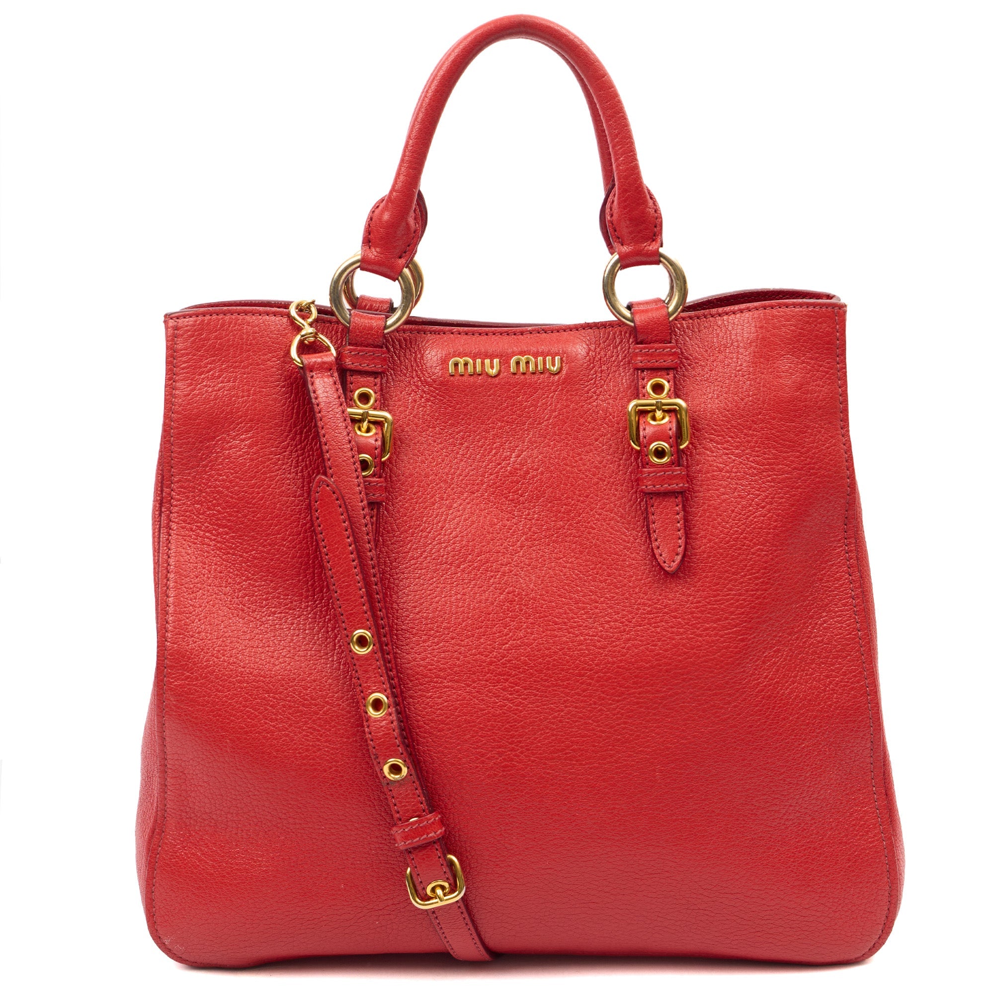 Miu Miu Shoulder Bag Tote in Red, Leather