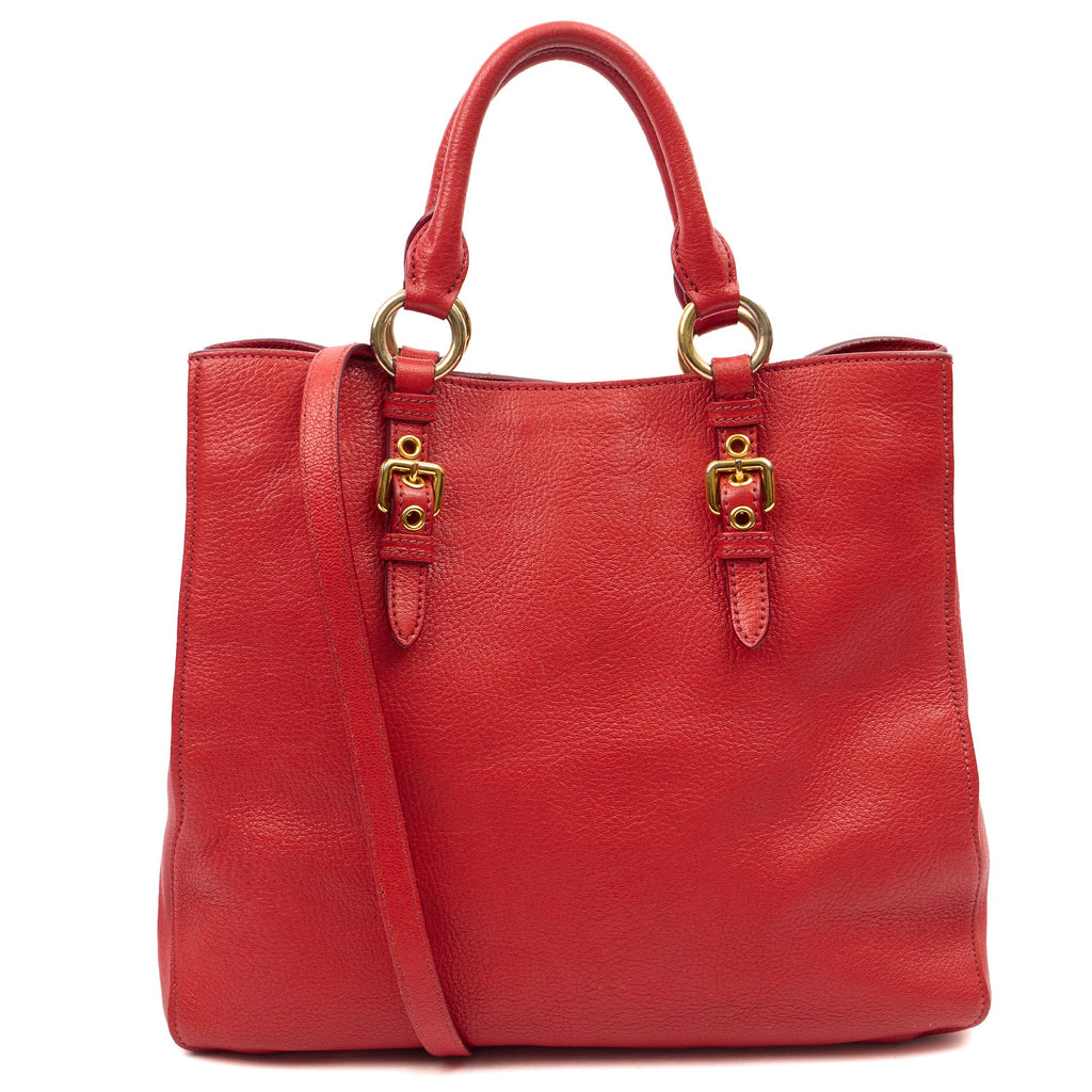 Miu Miu Shoulder Bag Tote in Red, Leather