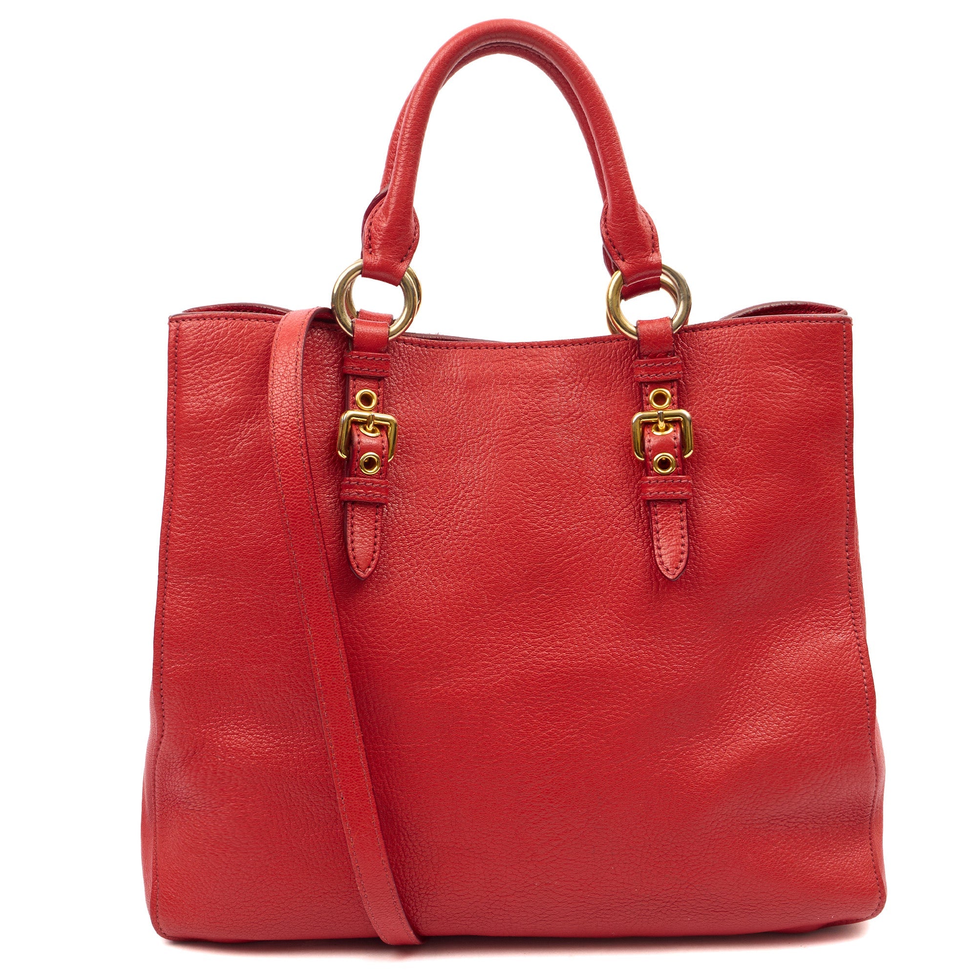 Miu Miu Shoulder Bag Tote in Red, Leather