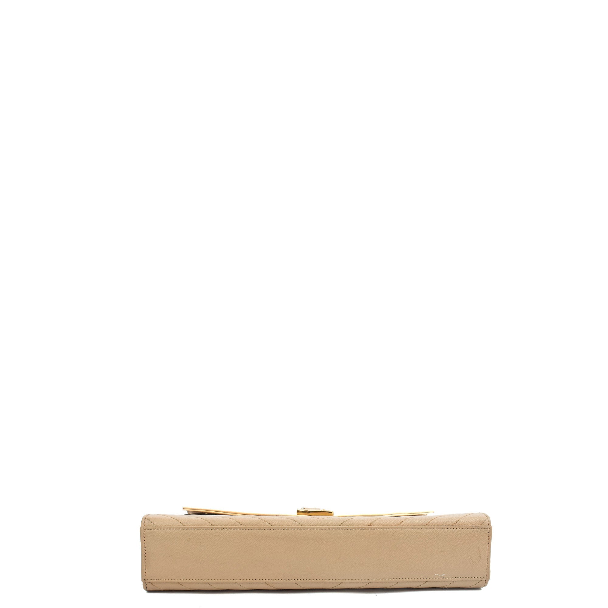 Saint Laurent Shoulder Bag Envelope - Large in Neutral, Calfskin Leather