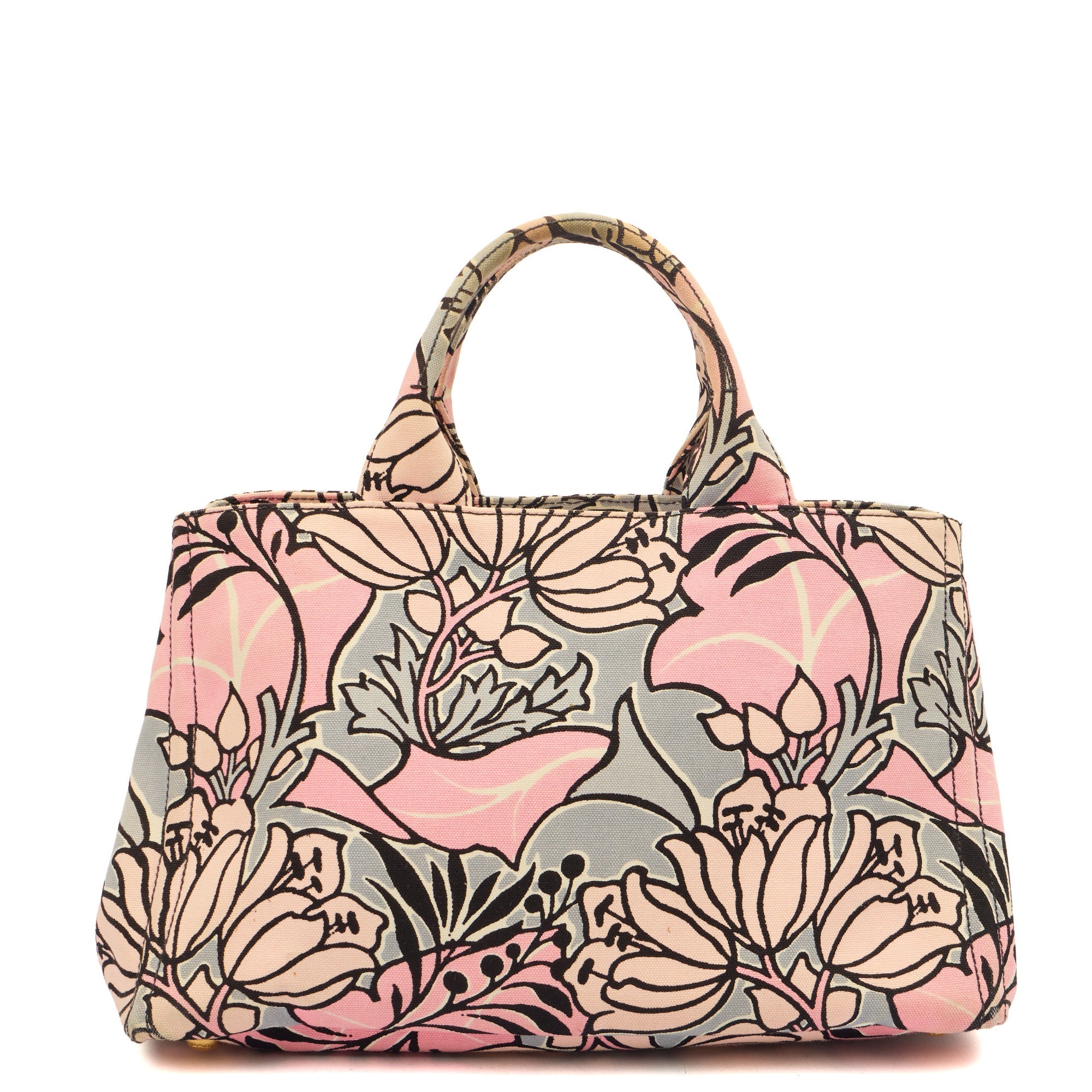 Prada Tote Logo Tote Bag in Pink, Canvas