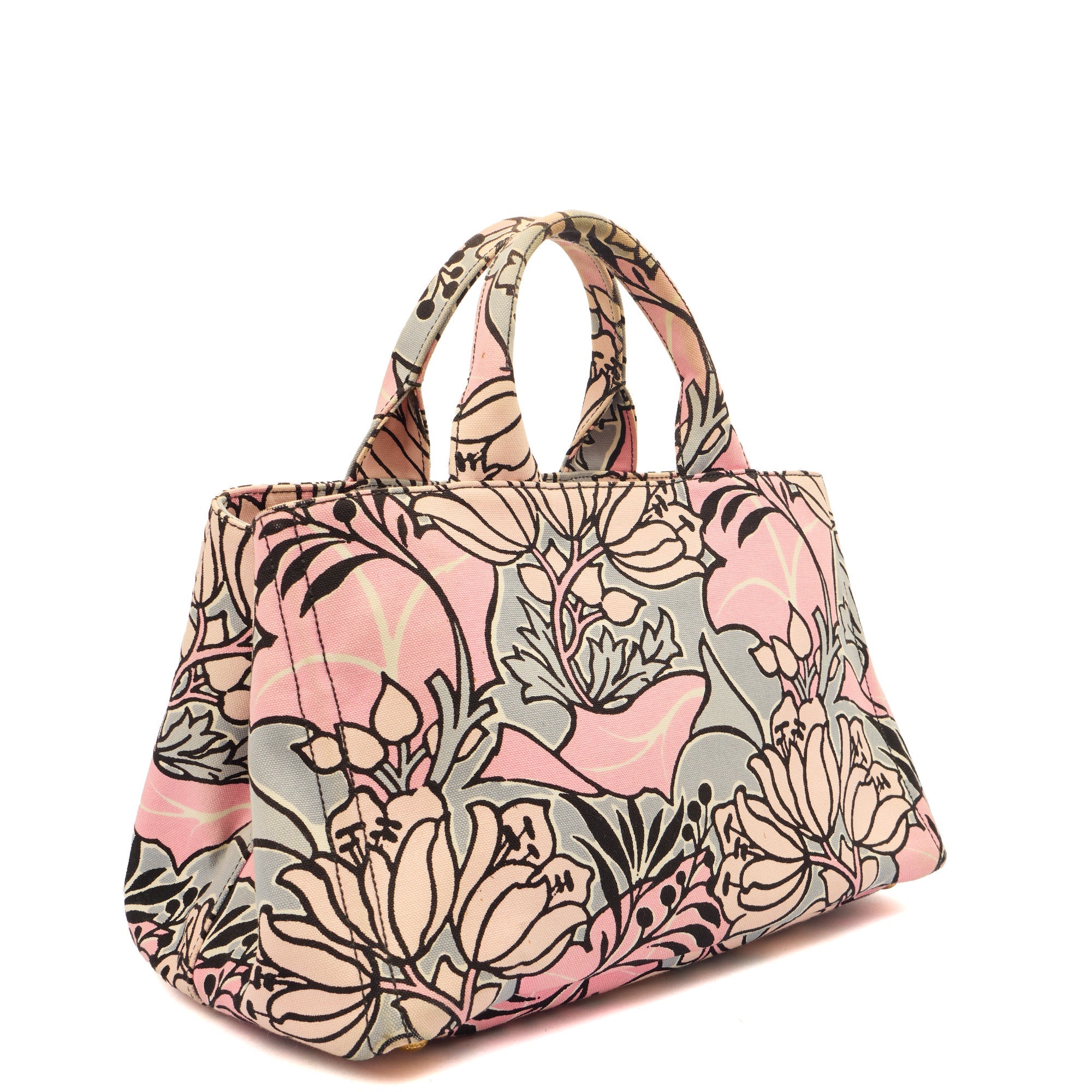 Prada Tote Logo Tote Bag in Pink, Canvas
