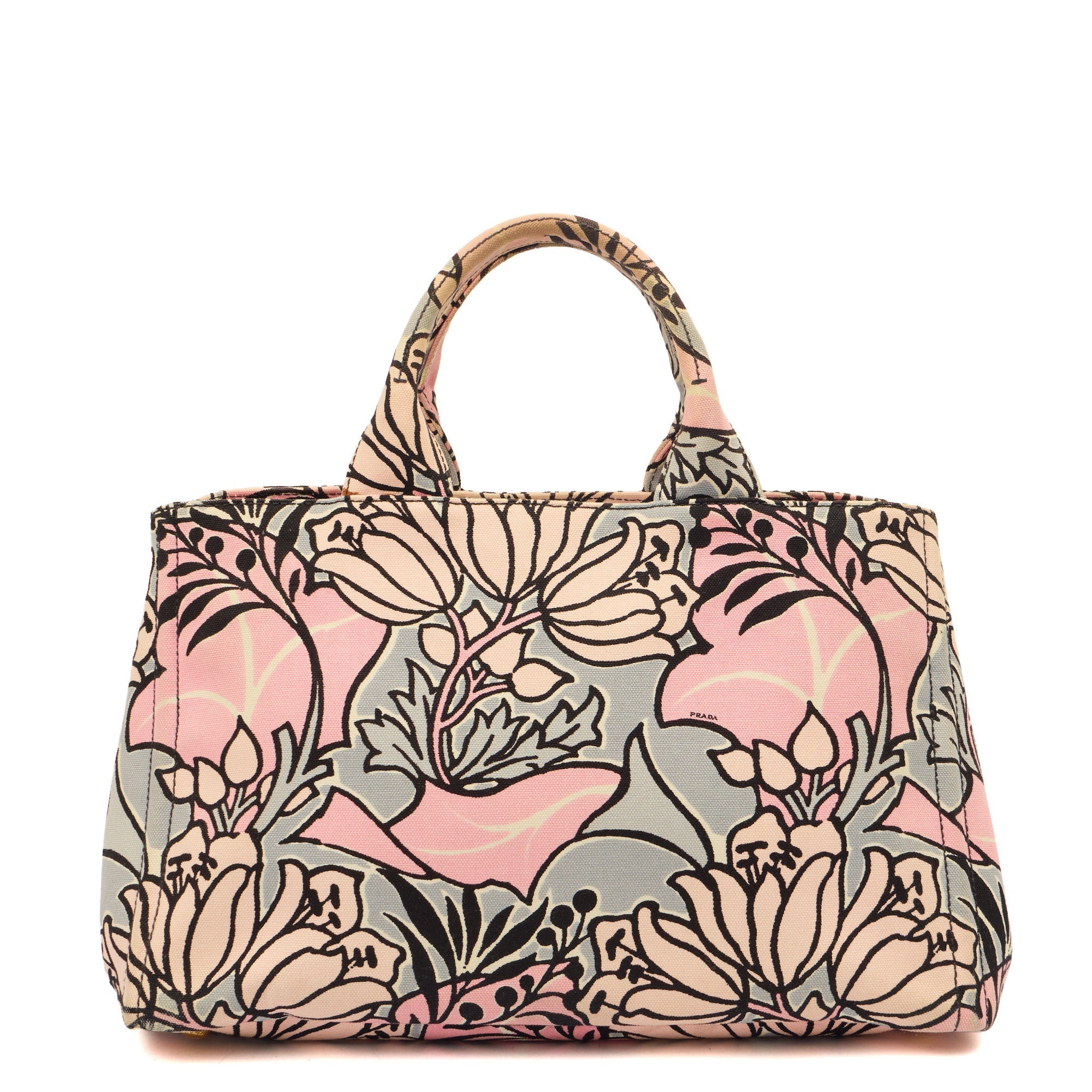 Prada Tote Logo Tote Bag in Pink, Canvas