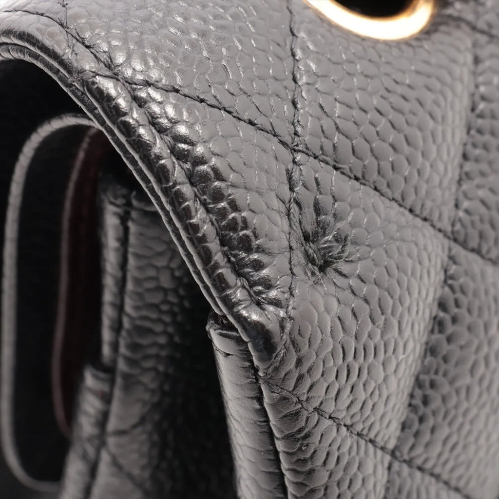 Chanel Medium/Large Caviar Double Classic Flap Black GHW