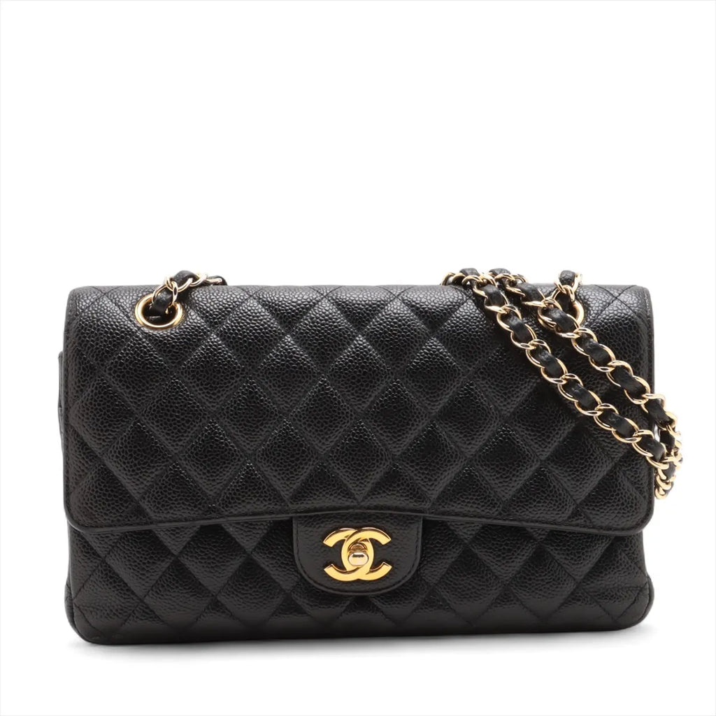 Chanel Medium/Large Caviar Double Classic Flap Black GHW